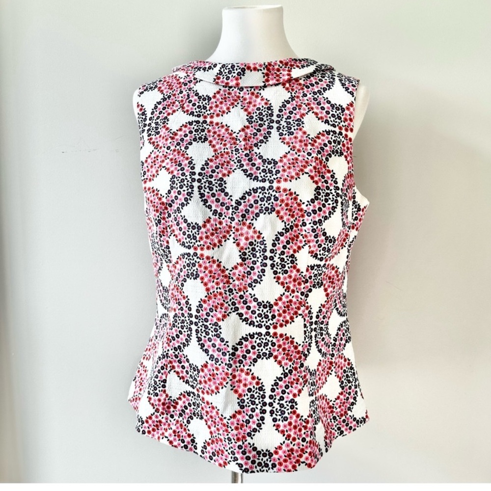 Boden Pink, Orange, and Blue Tiny Floral Sleeveless Top Size 12